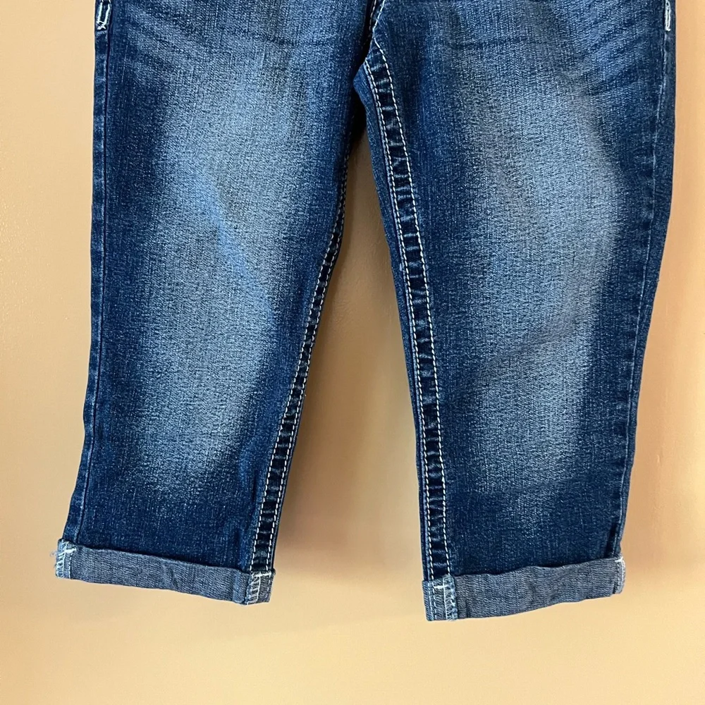 Amethyst Jeans capris Blue women’s size 5 Denim embellished pockets sequin 28x16 - Picture 8 of 13